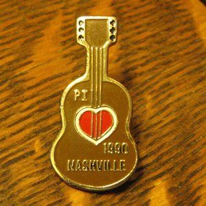 Nashville Tennessee 1990 Music Guitar Lapel Pin